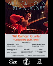 Poster: Will Calhoun Quartet in Washington, DC - Friday, September 22 and Saturday, September 23, 2017