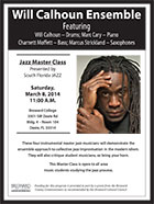 flyer for Jazz Master Class at Broward College, FL